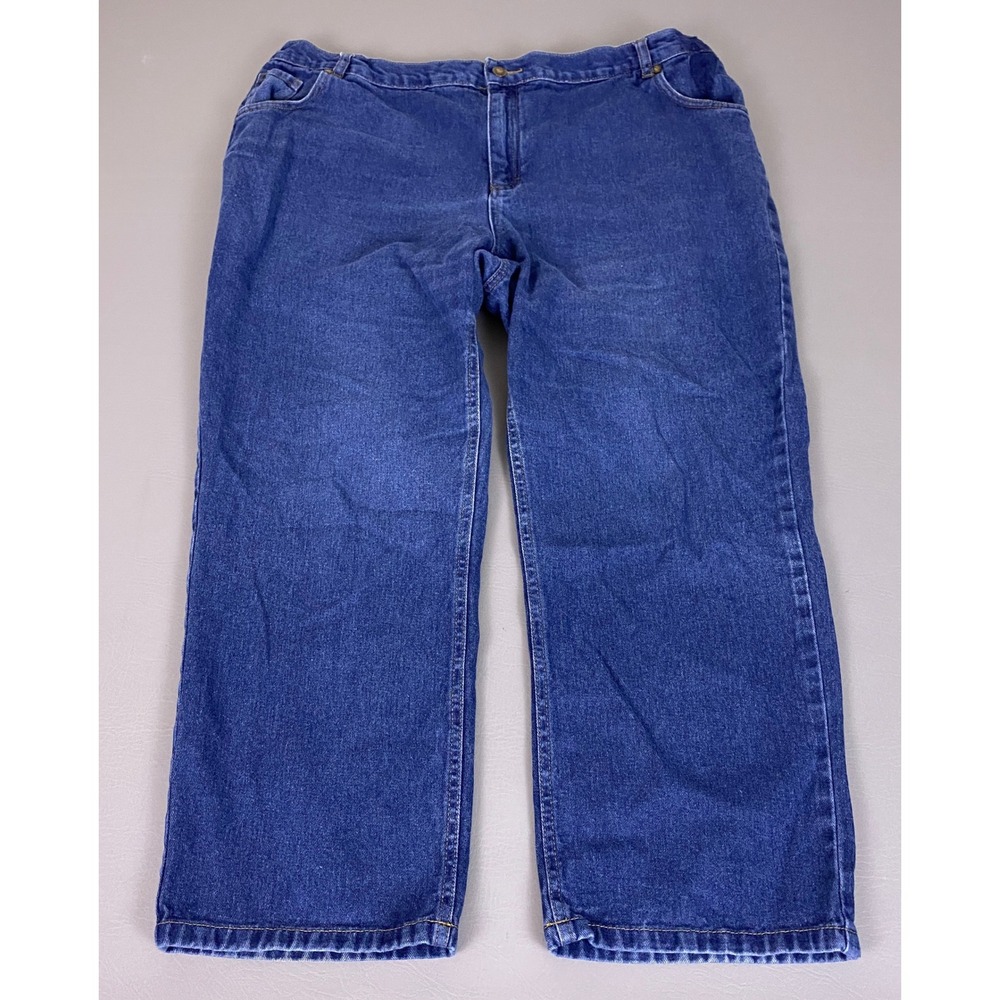 Woman Within Jeans Plus‎ Size Petite 20WP Blue Straight Leg Denim High Rise